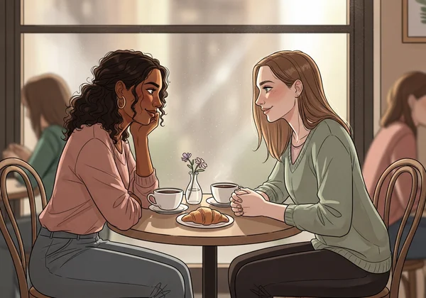 امرأتان تُقيمان اتصالاً عاطفياً