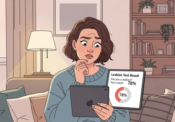 مستخدم يتأمل نتائج اختبار المثلية على جهاز لوحي