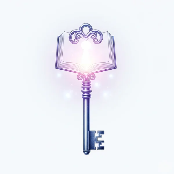 A glowing key as a tool for understanding and clarity.