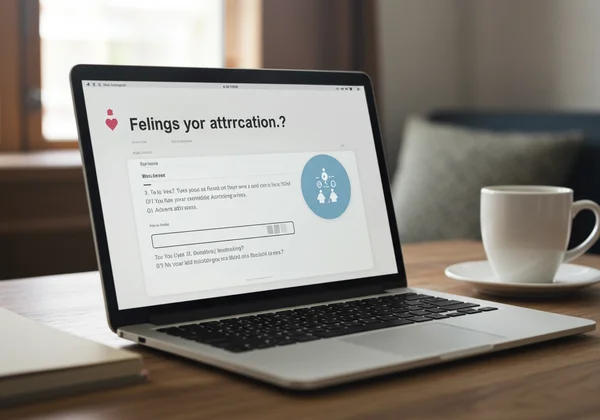 A user filling out an online lesbian self-discovery test