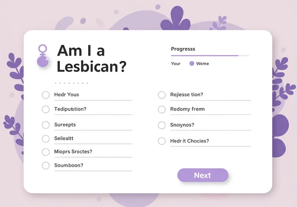 Interface of an online lesbian self-discovery quiz.